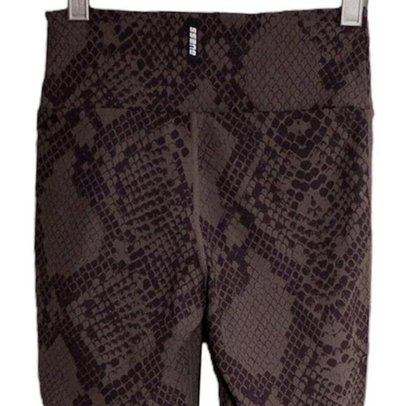 Guess Snake Print Brown Tights Active Leggings Spandex Womens Size Small - Picture 4 of 8